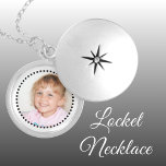 Add photo black and white personalised locket necklace<br><div class="desc">Personalised locket necklace gift.
Replace the photo with your own.
Black and white.</div>