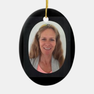 Add Photo Black Oval Frame Ceramic Tree Decoration