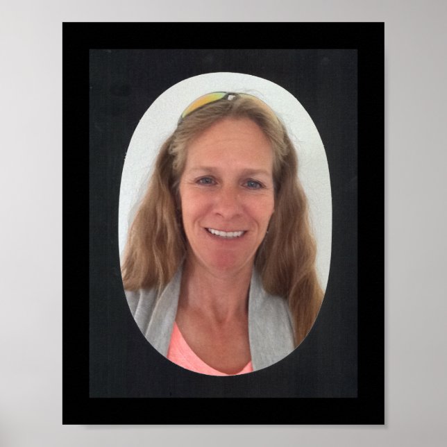 Add Photo Black Oval Frame Poster (Front)