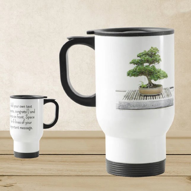 Add Photo Bonsai Tree 15oz Family Reunion Keepsake Travel Mug (Creator Uploaded)