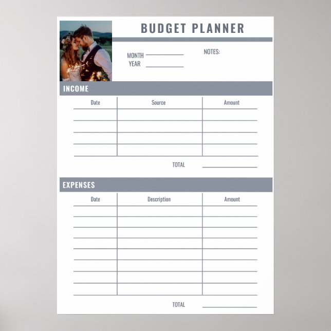 Add Photo Budget Planner  Poster (Front)