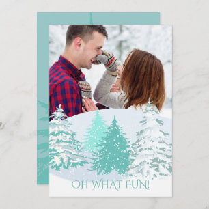 ADD PHOTO - CHANGE COLOR Christmas Trees Invitation