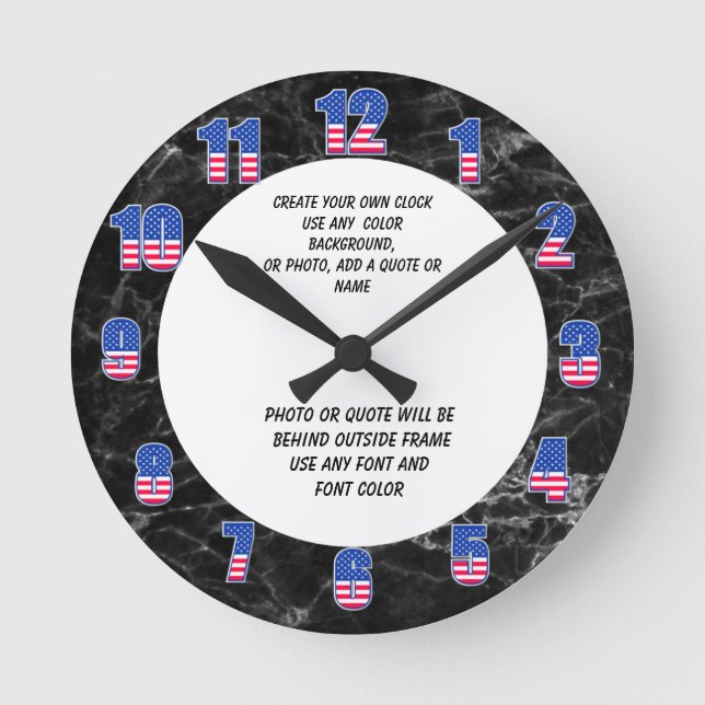 ADD PHOTO-CREATE YOUR OWN  ROUND CLOCK (Front)