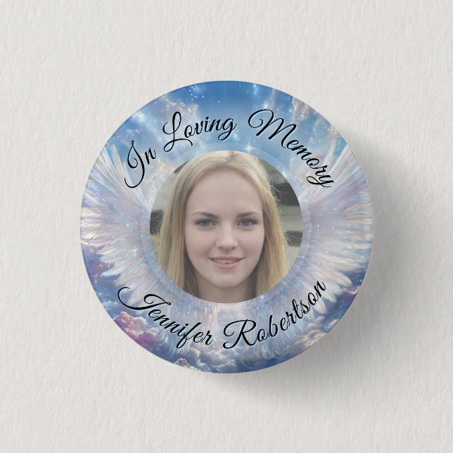 Add Photo Custom Memorial 3 Cm Round Badge (Front)