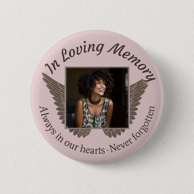 Add Photo Custom  Memorial 6 Cm Round Badge (Front)