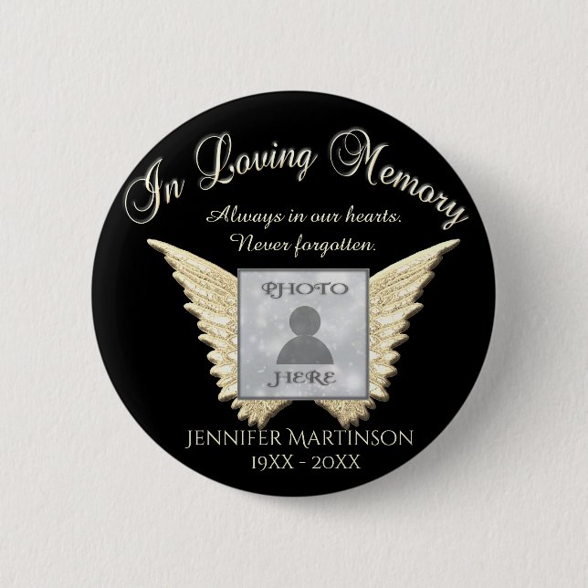 Add Photo Custom  Memorial 6 Cm Round Badge (Front)