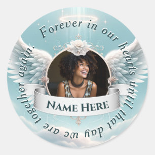 Add Photo Custom Memorial Classic Round Sticker