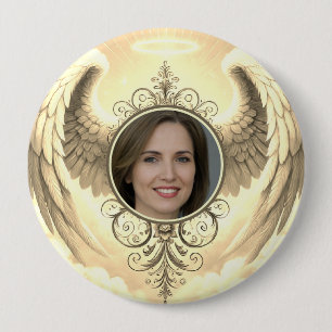 Add Photo Custom Memorial Gold 10 Cm Round Badge