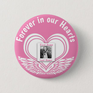 Add Photo Custom Memorial Heart 6 Cm Round Badge