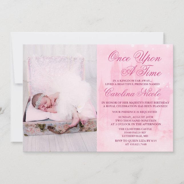 ADD PHOTO - Fairytale Castle Birthday Invitation (Front)