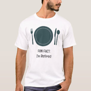 Add Photo Fun Fact I'm Retired Waitstaff Funny T-Shirt