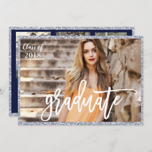 ADD PHOTO - Graduation Glitter Invitation