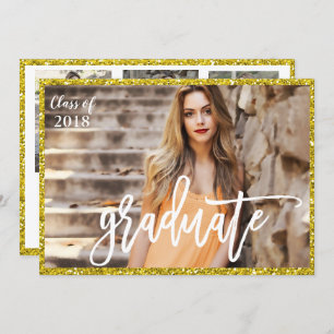 ADD PHOTO - Graduation Glitter Invitation