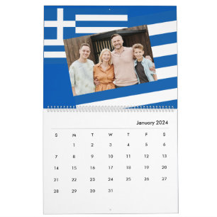 Add Photo Greece Flag Ημερολόγιο 2025 Greek Family Calendar