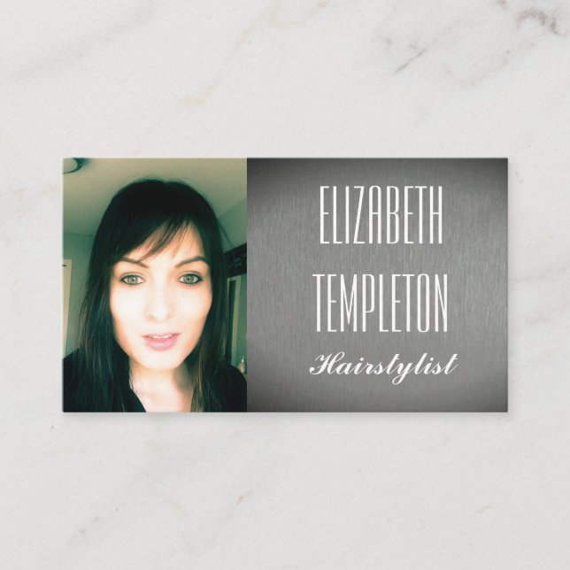Add Photo Hairstylist or Any Profession Modern Business Card (Front)