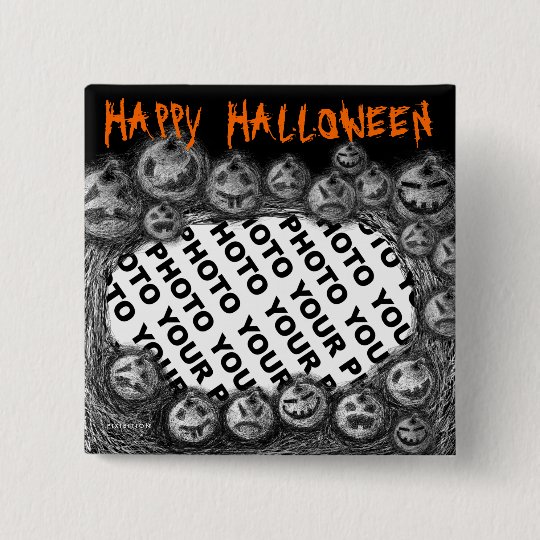 Add Photo Halloween Button Pumpkin 1