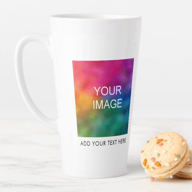 Add Photo Image Business Logo Custom Template Latte Mug (In Situ)