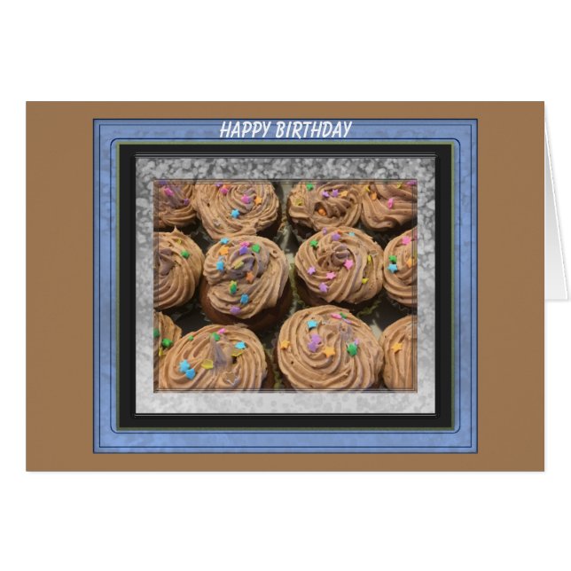 Add Photo Image to Frame Birthday Card (Front Horizontal)