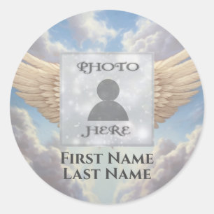 Add Photo Memorial Classic Round Sticker