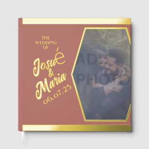 Add Photo Modern Wedding Foil Guest Book
