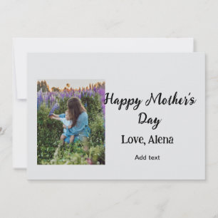 Add photo name classic elegant Happy mother's day  Card