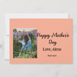 Add photo name classic elegant Happy mother's day Card