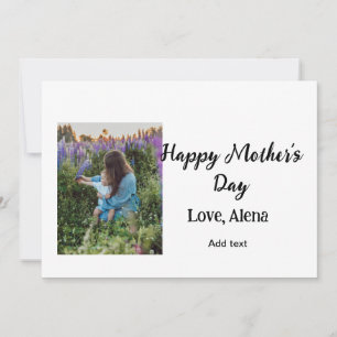 Add photo name classic elegant Happy mother's day Card