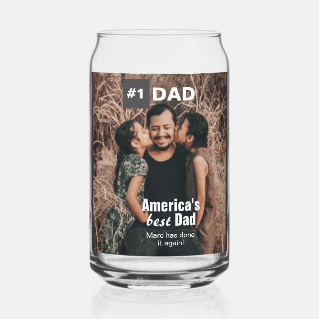 Add Photo Number One Dad  Can Glass (Front)