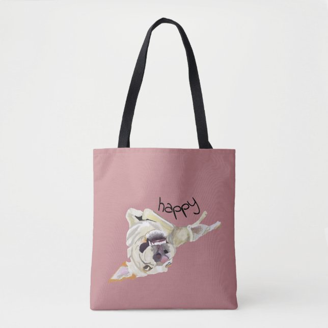Add Photo of Your Own Happy Dog Tote Bag (Front)