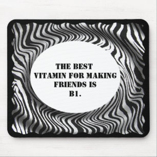 ADD PHOTO OR TEXT TO FRAME -MOUSEPAD-ZEBRA STRIPE MOUSE MAT