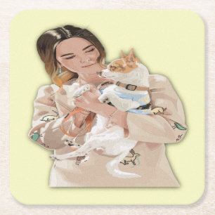 Add Photo Personalise Square Paper Coaster