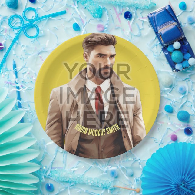 Add Photo Personalised Custom Paper Party Plates (Party)