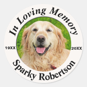 Add Photo Pet Memorial Classic Round Sticker