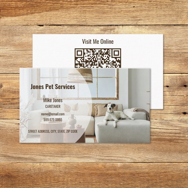Add Photo Pet QR Code Business Cards (Add Photo Pet QR Code Business Cards (front and back))