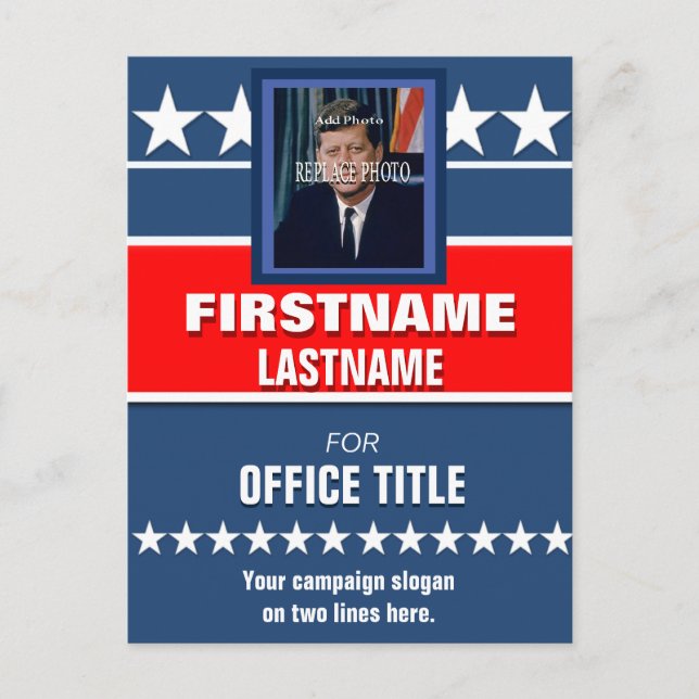 Add Photo Political Campaign Postcard (Front)