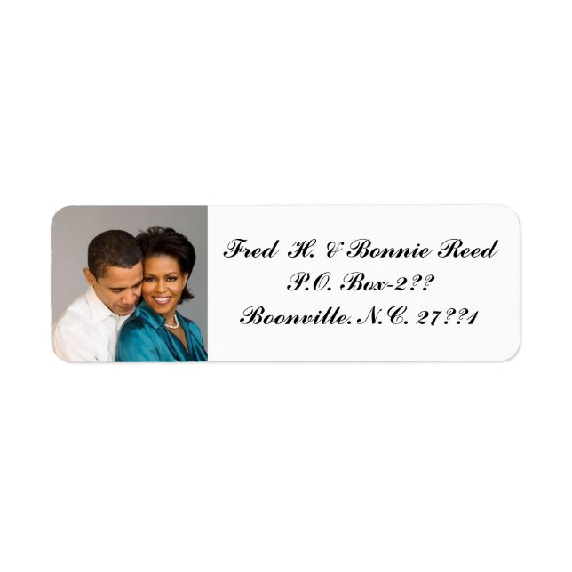 ADD PHOTO-RETURN ADDRESS LABEL (Front)
