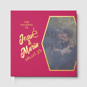 Add Photo Rose Red Wedding Foil Guest Book