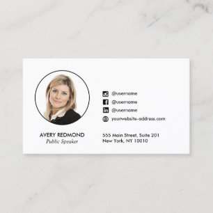 Add Photo Social Media Networking Business Card