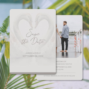 Add Photo Swan Wedding Save the Date Cards