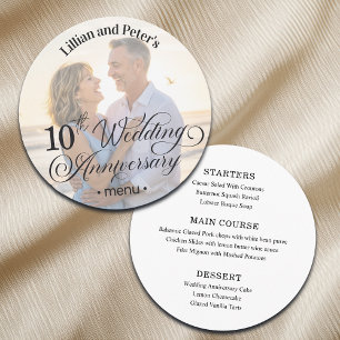 Add Photo Text Overlay 10th Wedding Anniversary Menu