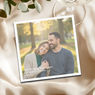 Add Photo Text Overlay 10th Wedding Anniversary Napkin