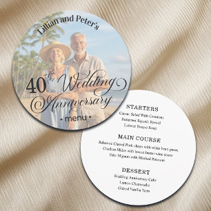 Add Photo Text Overlay 40th Wedding Anniversary Menu