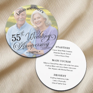 Add Photo Text Overlay 55th Wedding Anniversary Menu
