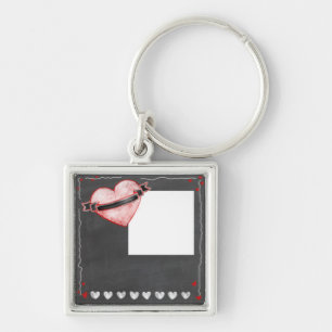 Add photo, text to chalkboard gift, online design key ring