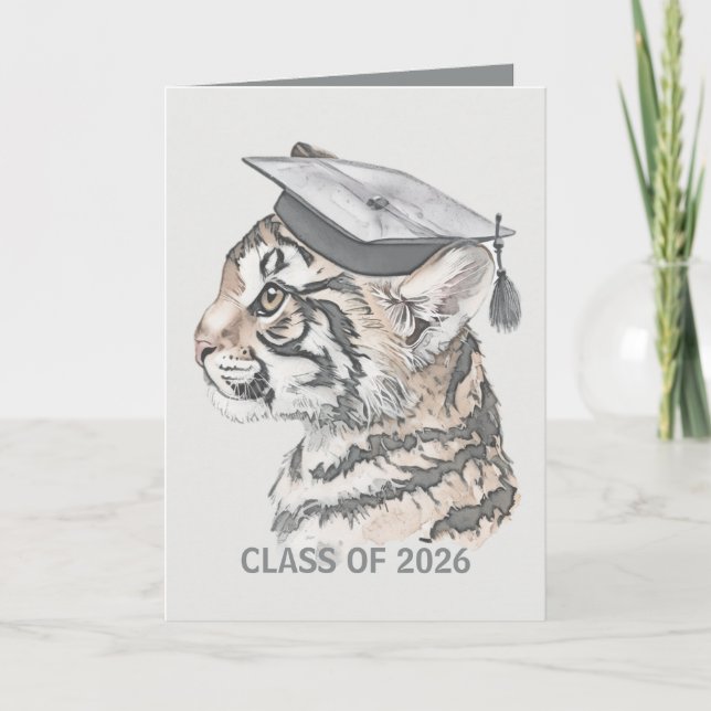 Add Photo Tiger Graduation QR Code Invitation  (Front)