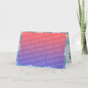 Add Photo to Blue Spots and Sparkles Frame Cards
