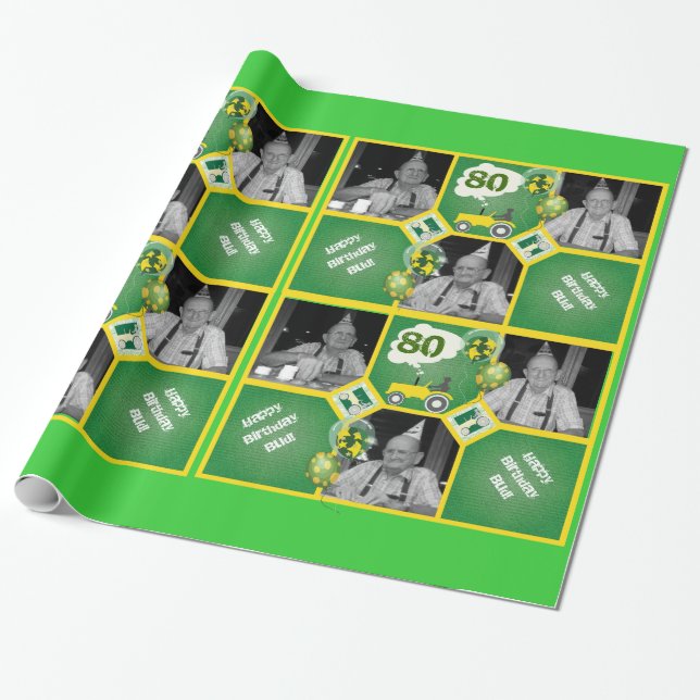Add Photo To Tractor Wrapping Paper (Unrolled)