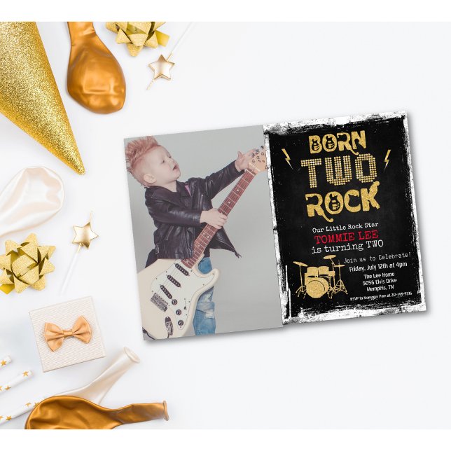 ADD PHOTO Two Rocks Birthday Invitation (Creator Uploaded)