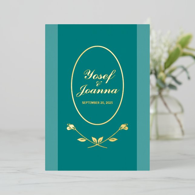 Add Photo Wedding Announcement Card (Standing Front)