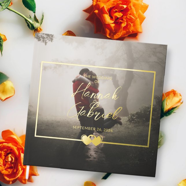 Add Photo Wedding Guest Book (The front of the add photo wedding foil guest book)